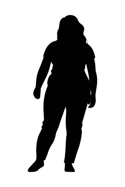 Surpoids Silhouette Femme Isolé Sur Fond Blanc — Image vectorielle