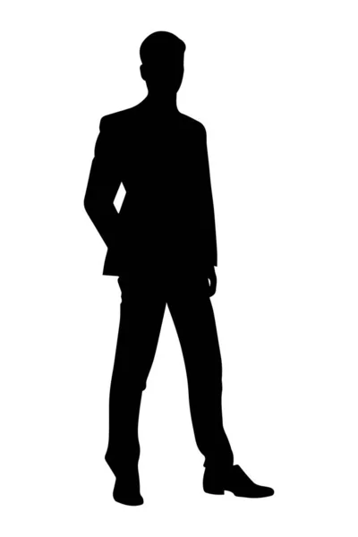 Homme Costume Silhouette Isolée Sur Fond Blanc Illustration Vectorielle — Image vectorielle