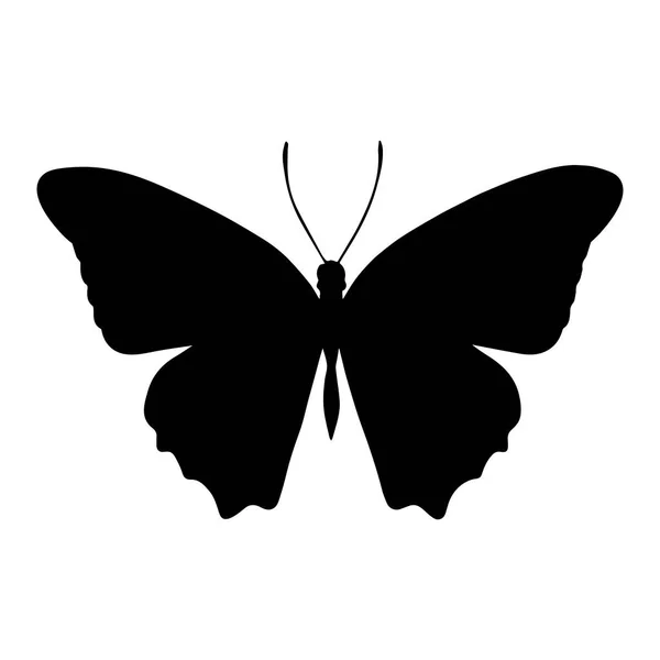 Butterfly Silhouette Isolated White Background Vector Illustration — Stock Vector