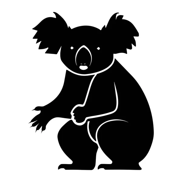 Силует Koala Ізольований Білому Тлі Векторні Ілюстрації — стоковий вектор