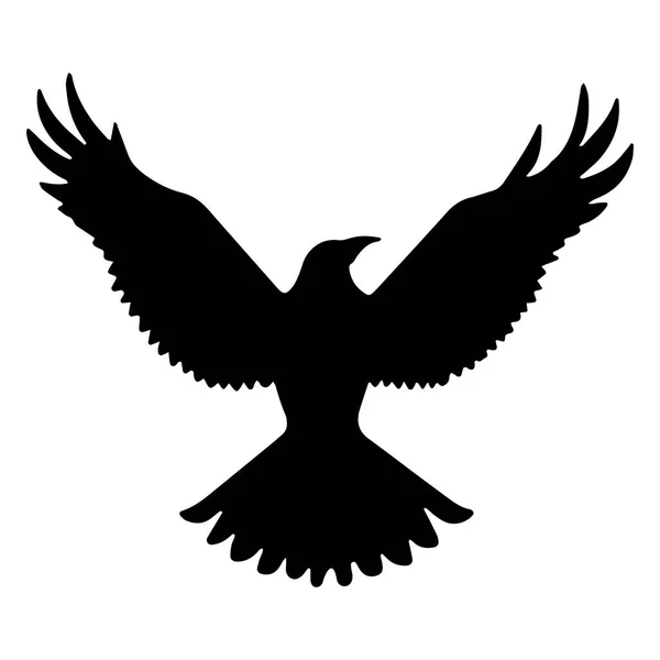 Silhouette Volante Raptor Bird Isolée Illustration Vectorielle — Image vectorielle