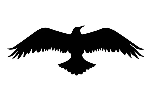 Чайка Птах Літає Силует Ізольовано Векторні Ілюстрації — стоковий вектор
