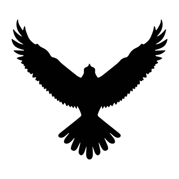 Silhouette Volante Eagle Bird Isolée Illustration Vectorielle — Image vectorielle