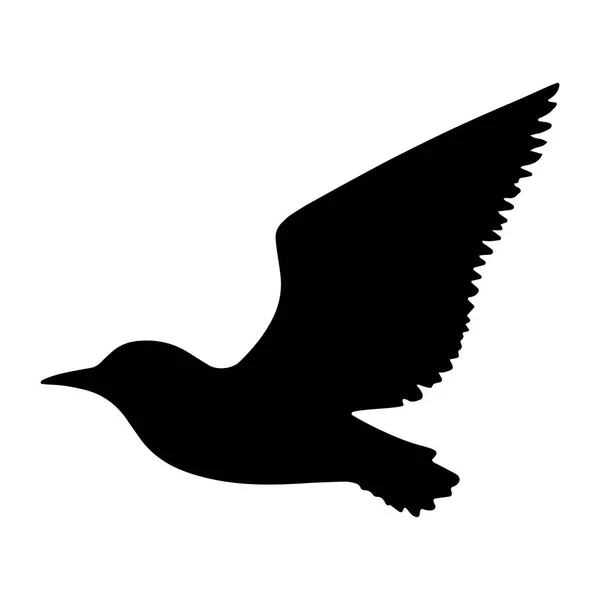 Silueta Voladora Aves Aislada Ilustración Vectorial — Archivo Imágenes Vectoriales