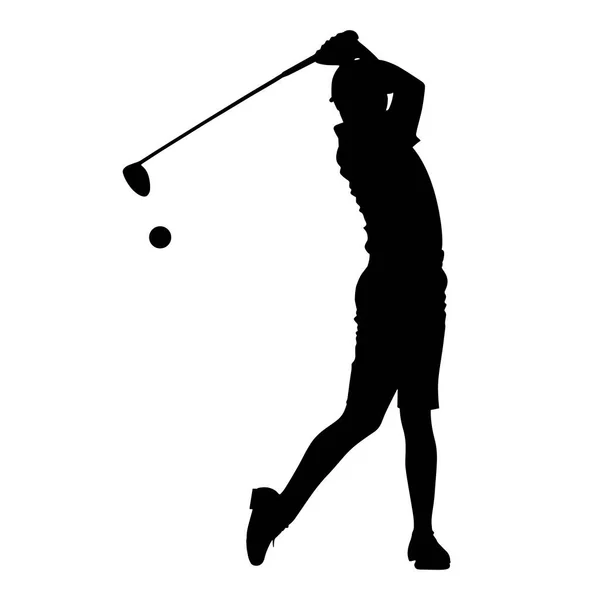 Golf Swing Sziluett Vektorillusztráció — Stock Vector