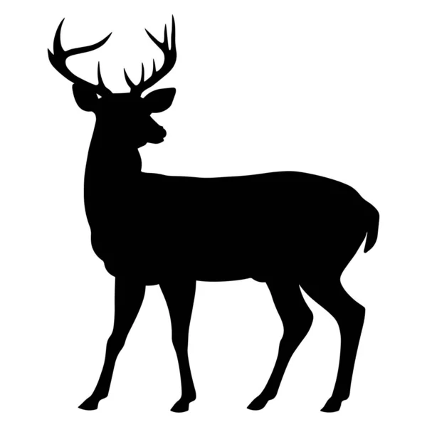 Silhouette Cerf Vue Latérale Illustration Vectorielle — Image vectorielle