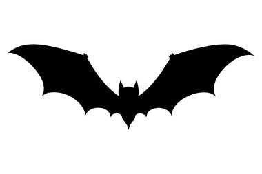 Cadılar Bayramı yarasa silueti. Vektör illüstrasyonu