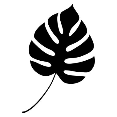 Tropik yaprak silueti. Vektör illüstrasyonu