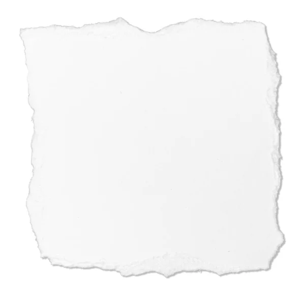 Livro Branco Rasgado Nota Mensagem Isolada Fundo Branco — Fotografia de Stock