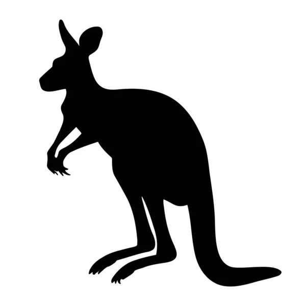 Kangoeroe Staand Silhouet Vectorillustratie — Stockvector