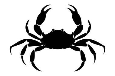 Yengeç silueti izole edildi. Vektör illüstrasyonu