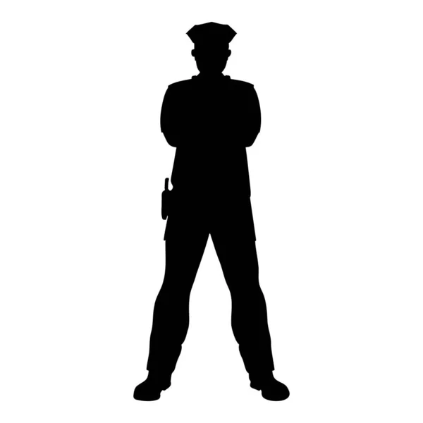 Poliziotto Con Braccia Incrociate Illustrazione Vettoriale — Vettoriale Stock