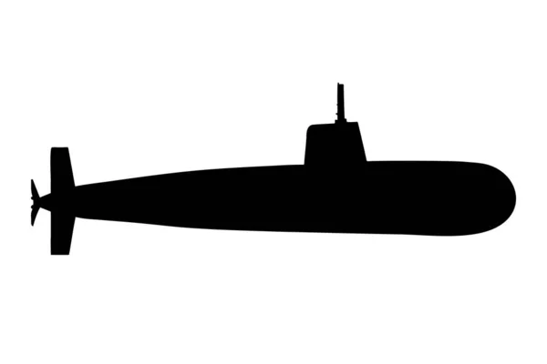 Militär Ubåt Silhouette Vektor Illustration — Stock vektor