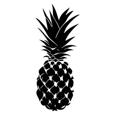 Ananas siluet simgesi izole edildi. Vektör illüstrasyonu