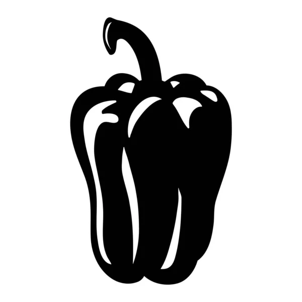 Bell Pepper Silhouette Icon Isolated Vector Illustration — Stock Vector