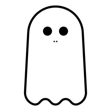 Şirin hayalet simgesi. Vektör illüstrasyonu