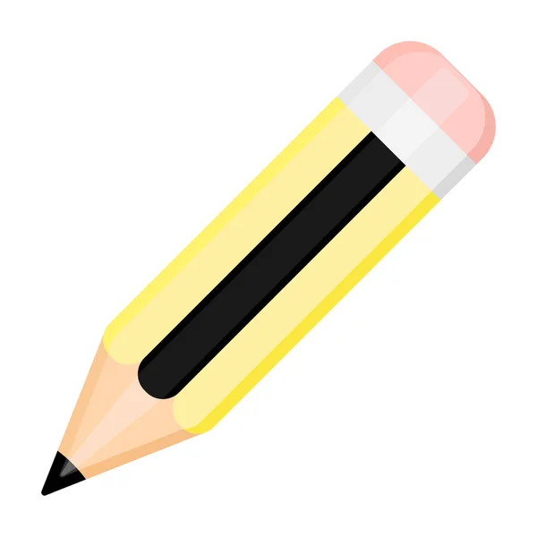 Crayon Scolaire Avec Symbole Icône Gomme Illustration Vectorielle Plate — Image vectorielle