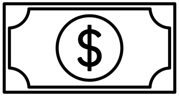 Icône Billet Dollar Américain Symbole Illustration Vectorielle Plate — Image vectorielle