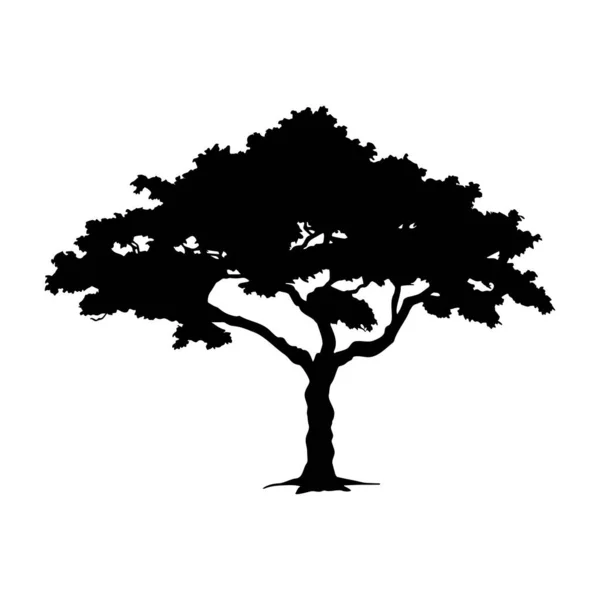 Σιλουέτα Των Δέντρων Απομονώθηκε Εικονογράφηση Διανύσματος — Διανυσματικό Αρχείο