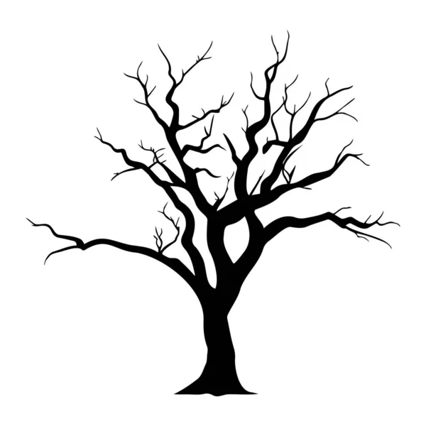 Γυμνή Σιλουέτα Δέντρου Χωρίς Φύλλα Εικονογράφηση Διανύσματος — Διανυσματικό Αρχείο