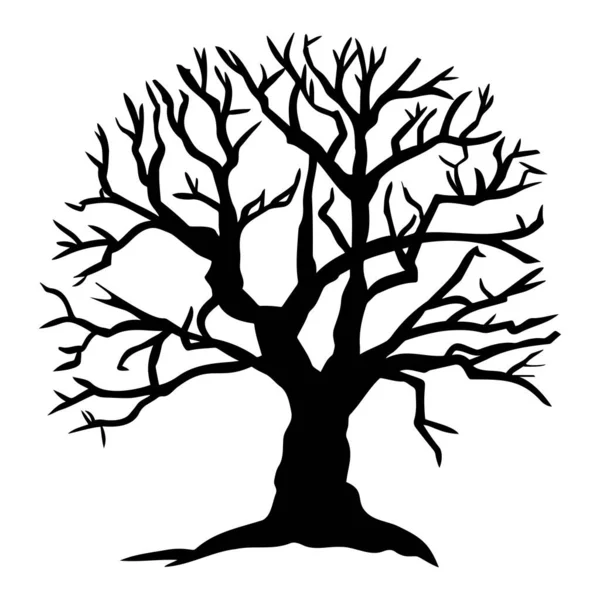 Άφυλλη Σιλουέτα Δέντρων Εικονογράφηση Διανύσματος — Διανυσματικό Αρχείο
