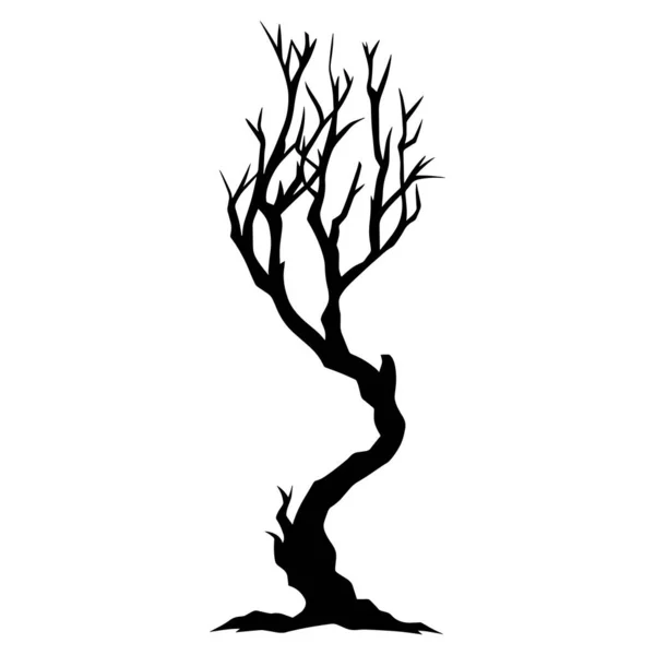 Απόκριες Νεκρό Δέντρο Σιλουέτα Εικονογράφηση Διανύσματος — Διανυσματικό Αρχείο