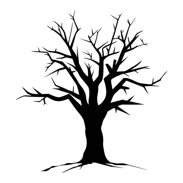 Απόκριες Νεκρό Δέντρο Σιλουέτα Εικονογράφηση Διανύσματος — Διανυσματικό Αρχείο