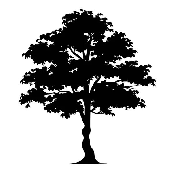 オークの木のシルエット ベクターイラスト — ストックベクタ