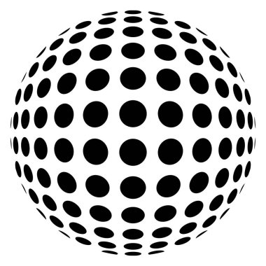 Soyut dekoratif noktalı top izole edildi. Simge Vektörü illüstrasyonu