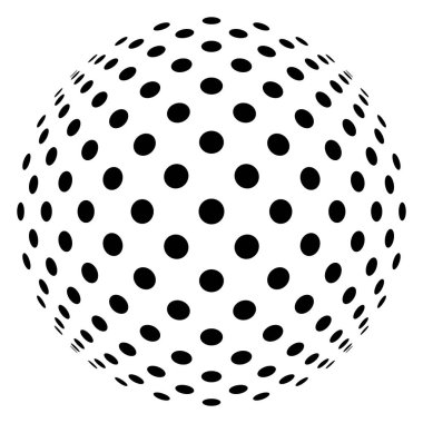 Soyut dekoratif noktalı top izole edildi. Simge Vektörü illüstrasyonu