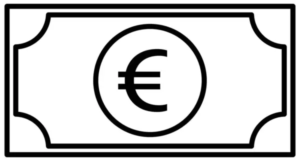 Euro Bill Icon Symbol Flat Vector Illustration — Stock Vector