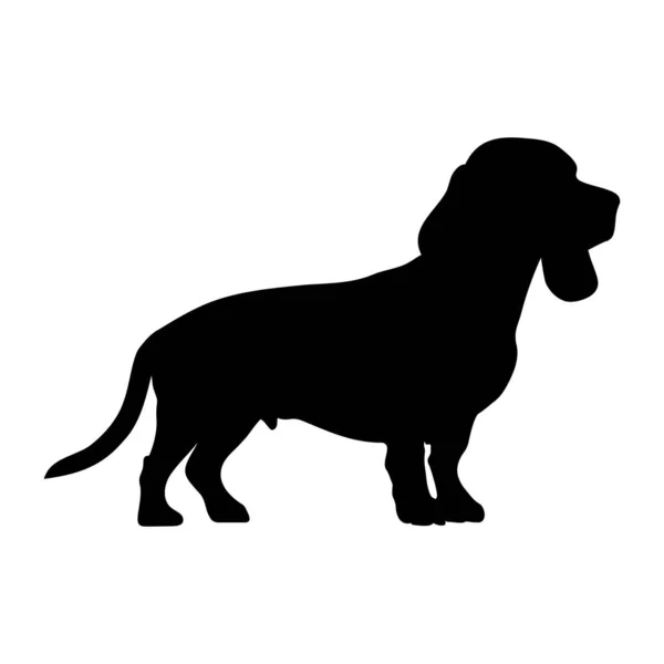 Beagle Dog Silhouette Icon Vector Illustration — Stock Vector