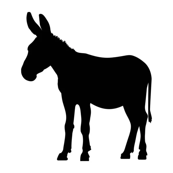Die Silhouette Eines Esels Vektorillustration — Stockvektor