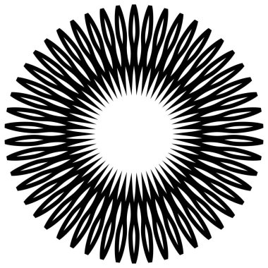 Patlayan güneş ışınları simgesi. Radyal günbatımı ışınları. Vektör illüstrasyonu