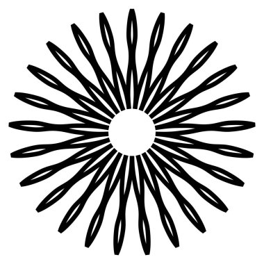 Patlayan güneş ışınları simgesi. Radyal günbatımı ışınları. Vektör illüstrasyonu