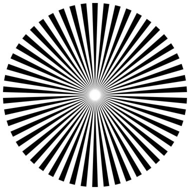 Sunburst starburst Rays, radial beams circle design element. Vector illustration clipart