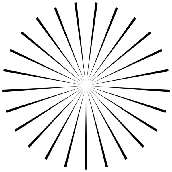 Сонячний Спалах Промені Радіальні Промені Коло Елемент Дизайну Векторні Ілюстрації — стоковий вектор