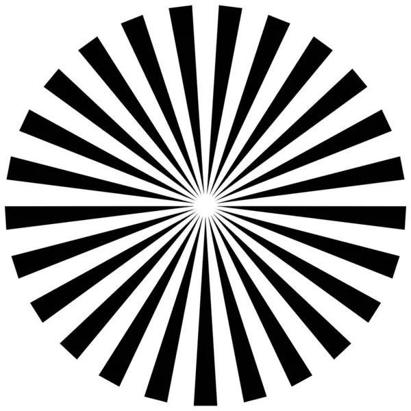 Sunburst Třesknutí Paprsky Radiální Paprsky Kruh Konstrukční Prvek Vektorová Ilustrace — Stockový vektor