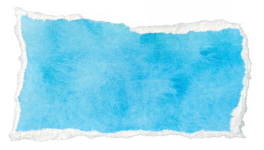 Parçalanmış mavi kağıt not iletisi şablonu beyaz arkaplanda izole edildi