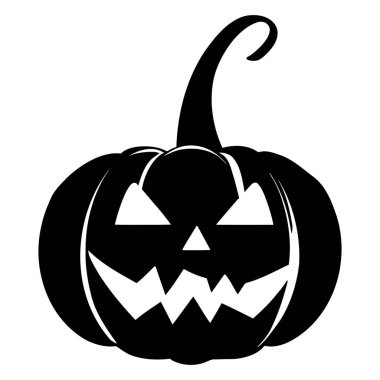 Jack O Lantern Silueti. Cadılar Bayramı balkabağı. Vektör illüstrasyonu