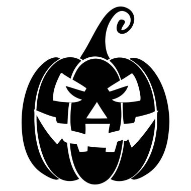 Jack O Lantern Silueti. Cadılar Bayramı balkabağı. Vektör illüstrasyonu
