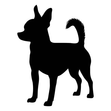 Chihuahua köpek silueti simgesi. Vektör illüstrasyonu
