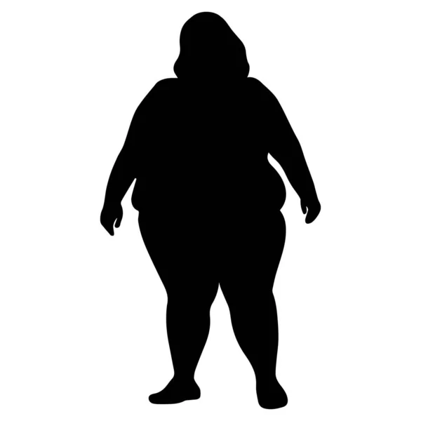 Obese Size Vrouw Silhouet Symbool Vectorillustratie — Stockvector