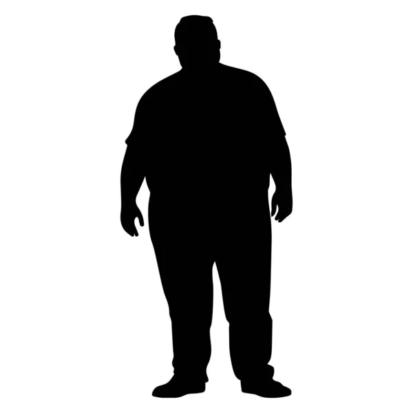 Obèse Taille Homme Silhouette Icône Symbole Illustration Vectorielle — Image vectorielle