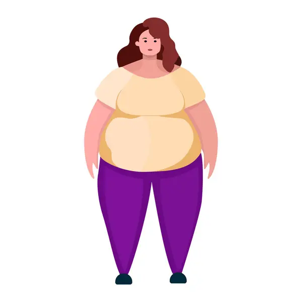 Wanita Obese Clip Art Ilustrasi Vektor - Stok Vektor