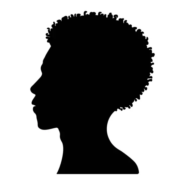 Afrikanische Mann Kopfprofil Silhouette Vektorillustration — Stockvektor