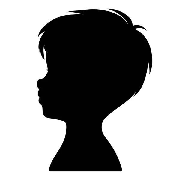 Profil Silhouette Tête Garçon Illustration Vectorielle — Image vectorielle