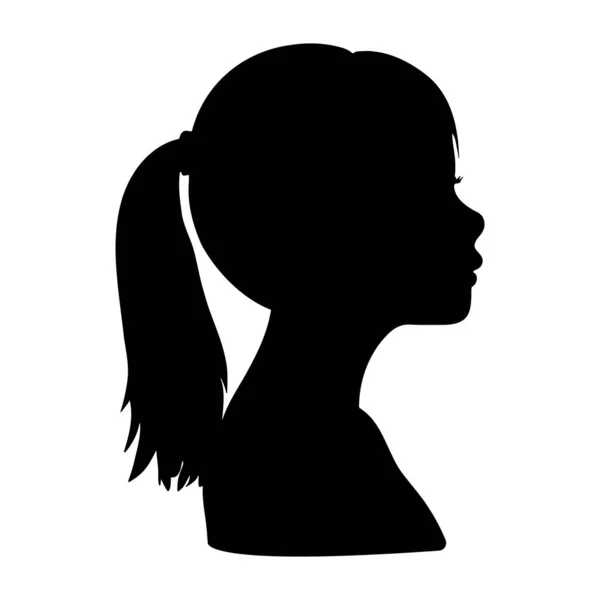 若い女の子の頭のシルエットのプロフィール ベクトルイラスト — ストックベクタ