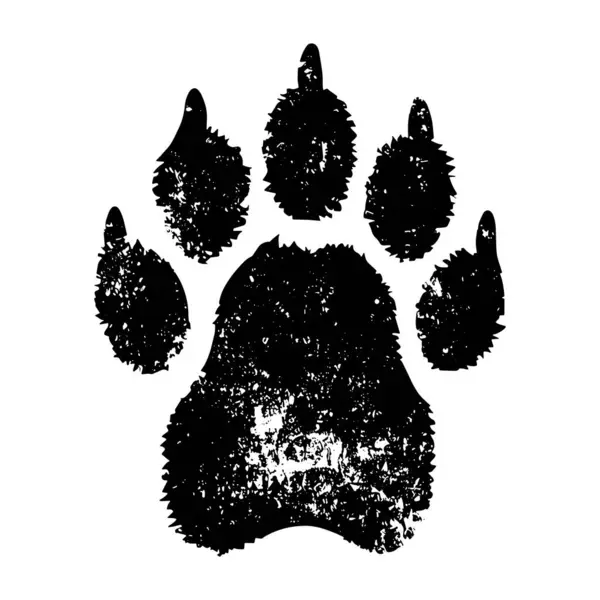 Grunge Animal Simbolo Icona Stampa Zampa Illustrazione Vettoriale — Vettoriale Stock