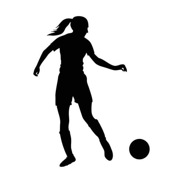 Fußballerin Silhouette Vektorillustration — Stockvektor